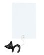 Black cat statuette with place for your photo isolated on white