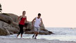 Couple jogging together