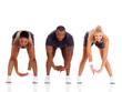 Photo: group of three people stretching group of three people stretching