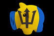 Foto: piggy rich bank in colors national flag of barbados for saving piggy rich bank in colors national flag of barbados for saving
