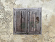 wood window on old wall background