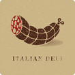 Vintage print of salami deli
