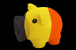 Foto: piggy rich bank in colors national flag of belgium for saving piggy rich bank in colors national flag of belgium for saving