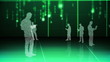 Futuristic animation with holograms of business people 