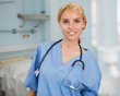Front view of a nurse looking at camera