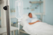 Focus on an intravenous drip