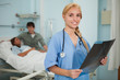 Nurse holding a x-ray