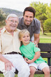 Portrait of three generations of men of family