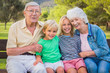 Portrait of grandchildren with their grandparents