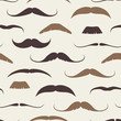 Vector: Vintage Seamless Pattern with Mustaches Vintage Seamless Pattern with Mustaches