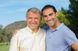 Father and adult son portrait