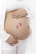 Closeup pregnant belly