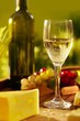 Glass of white wine outdoor