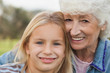 Portrait of little girl with granny
