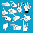 doodle hand gestures and symbols
