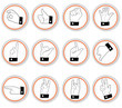 A collection of different hand button icons