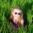 little girl  on the field