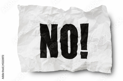 Photo: No sign on creased paper No sign on creased paper