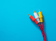 AV cable on blue screen