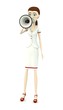 3d render of cartoon character with bullhorn