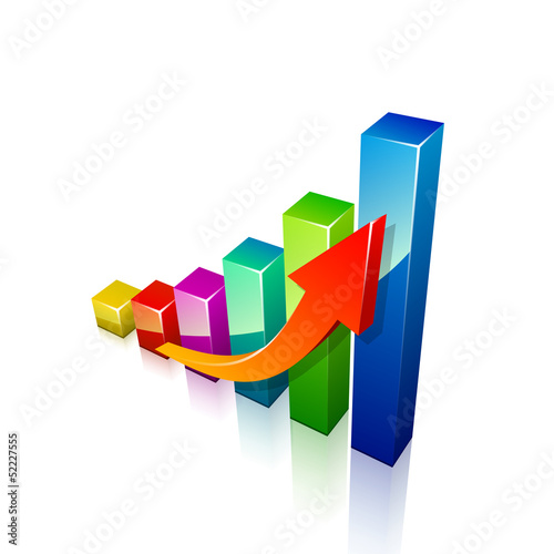 Vector: 3d arrow and graph growing up. Vector illustration 3d arrow and graph growing up. Vector illustration