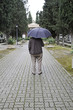 Man with umbrella