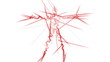 Standing figure made from dynamic lines.