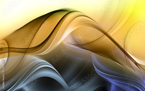 Illustration: Abstract blue and yellow waves Abstract blue and yellow waves