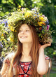 Photo: beautiful girl in a natural environment in diadem beautiful girl in a natural environment in diadem