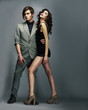 Stylish Man and Luxurious Woman. Fashion Couple Flirting