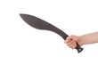 Man holding a black machete