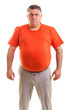 Portrait of an expressive fat  man