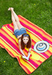 Young cute woman enjoying with book in nature