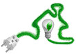 electric plug on the grass cord