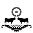 An illustration of a stylised black bull..