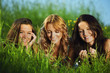 Photo: girlfriends on grass girlfriends on grass