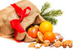 Weihnachtssack mit Früchte,Nüssen und Gebäck