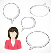 Woman and speech bubbles