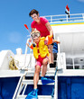 Photo: Happy family with child on yacht. Happy family with child on yacht.