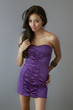 Beautiful exotic young woman long hair in dress