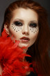 Theater. Stage. Styled Woman's Face with Creative Eye Make-up