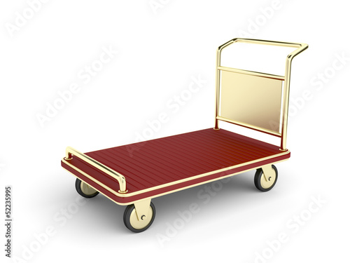 Illustration: Golden baggage cart Golden baggage cart