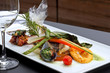 Poisson, moule, sauce, jus, légumes, plat, gastronome