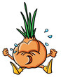 Funny crying cartoon onion