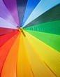 Colorful close up abstract of rainbow umbrella