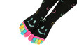 Two feet in happy socks with toes