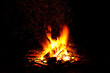 Campfire as a symbol of warmth and life on black