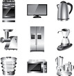 Vector: kitchen appliances detailed vector set kitchen appliances detailed vector set