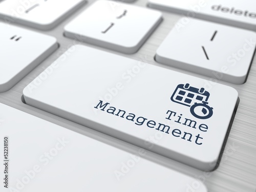 Illustration: Management Concept. Button "Time Management". Management Concept. Button "Time Management".