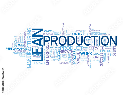 Vector: "LEAN PRODUCTION" Tag Cloud (manufacturing process quality) "LEAN PRODUCTION" Tag Cloud (manufacturing process quality)